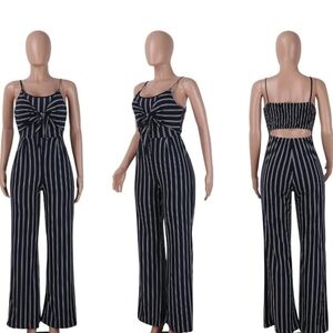 Striped Black and White Jumpsuit
